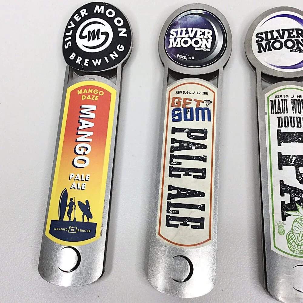 Lot of 4 Silver Moon Brewing Tap Handles Metal IPA 10.75
